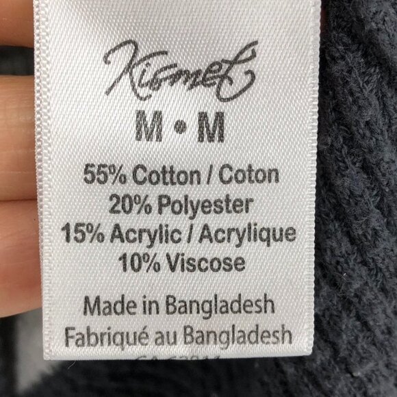 Bootlegger Kismet color block red/gray waffle knit circle hem crew neck size M - Picture 7 of 11